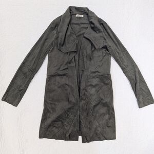 Max Studio Dark Olive Suede Open Jacket